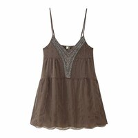 Elegant Embroidered Midi Halter Neck Dress - Thumbnail 2
