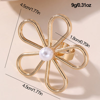 Women Summer Exaggerated Metal Ring Ocean Style Ring Light Luxury Temperament Party Jewelry Gift - Thumbnail 6