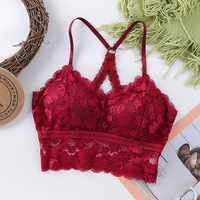 Sexy Lace Strapless Bra with Chest Cushion for Women  - Thumbnail 3