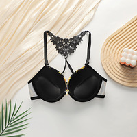 Sexy Mesh Lace Underwear Set Chrysanthemum Bras and Panties Set - Thumbnail 3