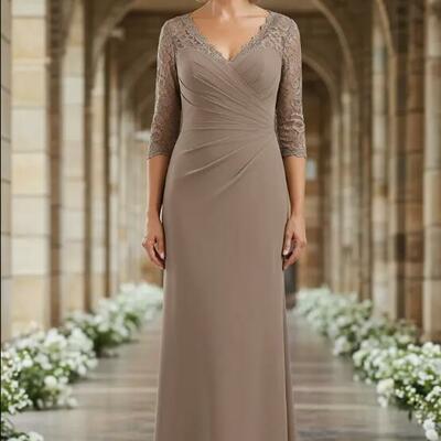 Elegant sheath lace mother of the bride/ groom dresses formal evening dress - Thumbnail 1