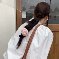 2pcs Rose Hair Tie Sweet Headdress Hair Accessories Elastic Hair Bands  - Thumbnail 4