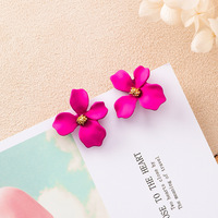 8 Colors Sweet Flower Earrings For Women - Thumbnail 4