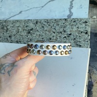 Rainbow 2-Row Staggered Small Domestuds Wristband - Thumbnail 1