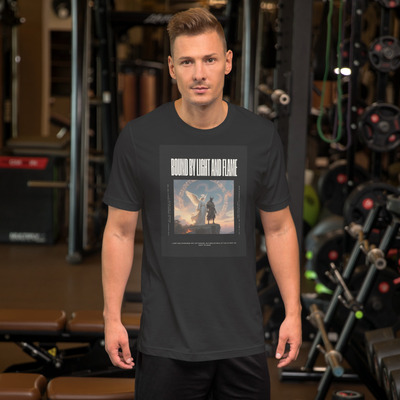 Unisex t-shirt bound by light and flame