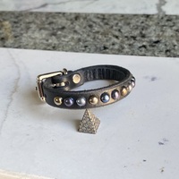 1-Row Rainbow tiny dome studs wristband - Thumbnail 7