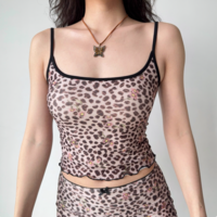 Sexy leopard print sling + hip skirt suit women's summer two-piece suit - Thumbnail 2