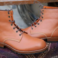 Crafted Leather Handmade Men Brown Leather Ankle High Boot - Thumbnail 2