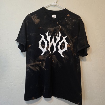 Large owo hand screen printed shirt