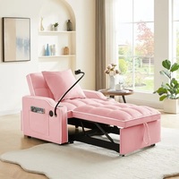3-in-1 Convertible Sleeper Sofa Chair Bed – Adjustable Recliner with USB & Phone Holder | Space-Saving  - Thumbnail 3