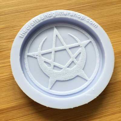 Pentacle crescent moon silicone mold