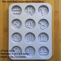 1.5 inch Zodiac Signs Silicone Mold - Thumbnail 1