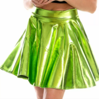 Laser glossy large swing short skirt - Thumbnail 9