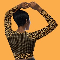 Hun Leopard Long Sleeve Crop Top  - Thumbnail 1