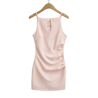 Pleated Temperament Hollow Vest Dress Waist Hip Skirt - Thumbnail 1