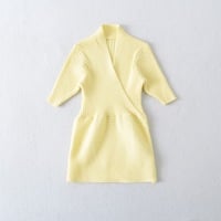 Ice cream short sleeve crossover V-neck knit top - Thumbnail 3