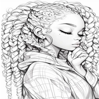 Coloring Book - 125 Friendly Faces Full Page Coloring Book, Friendly Faces, Portrait, Grayscale Coloring Book, Printable PDF File - Thumbnail 3