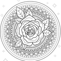 Coloring Book for Adults - 100 Elegant Flower Coloring Pages - Adults And Kids Coloring Book, Greyscale, Bold and Easy Floral Coloring Pages - Thumbnail 6