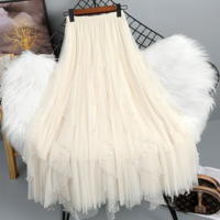 Elastic Waist Flowy Elegant Women’s Tulle Skirt - Thumbnail 3