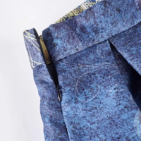 Artistic Blue Painting Vintage High Waist A-Line Ball Gown Skirt - Thumbnail 3