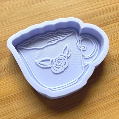 Floral teacup silicone mold