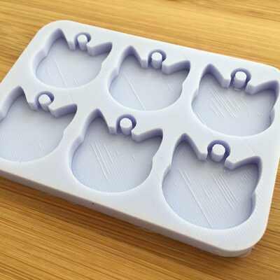 Cat head with hoop silicone mold
