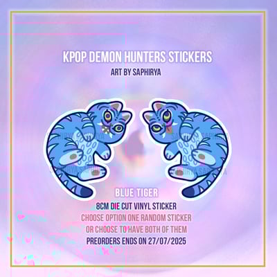 [preorder] blue tiger kpop demon hunters keychain