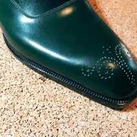 Handmade Dark Green Loafers Shoes For Mens Ideal For Wedding Outfit - Thumbnail 1