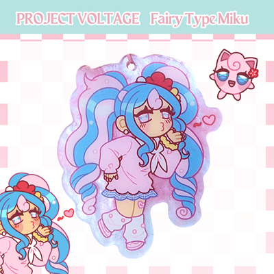 Project voltage fairy type miku 2.5" acrylic keychain