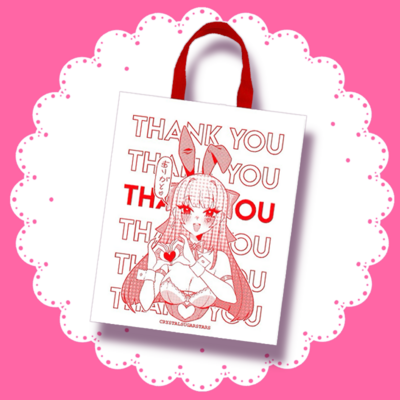 Thank you bunnygirl reusable tote bag ax exclusive