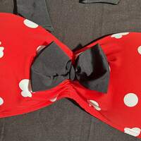 Disney Minnie Mouse Polka Dot Print Bikini Swim Suit Top bottoms Hot Topic Sz S - Thumbnail 1