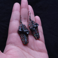 Checkered Coffins Gift Box Earrings - Thumbnail 5