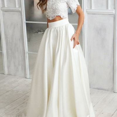 Beautiful floor length two piece prom dresses - Thumbnail 1