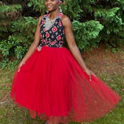 Summer soirée halter tulle dress