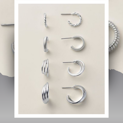 Contour links earring set