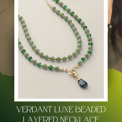Verdant luxe beaded layered necklace - Thumbnail 3
