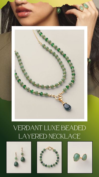 Verdant Luxe Beaded Layered Necklace