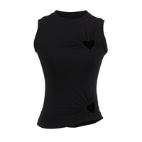 Heart hollow chic sleeveless T-shirt - Thumbnail 5
