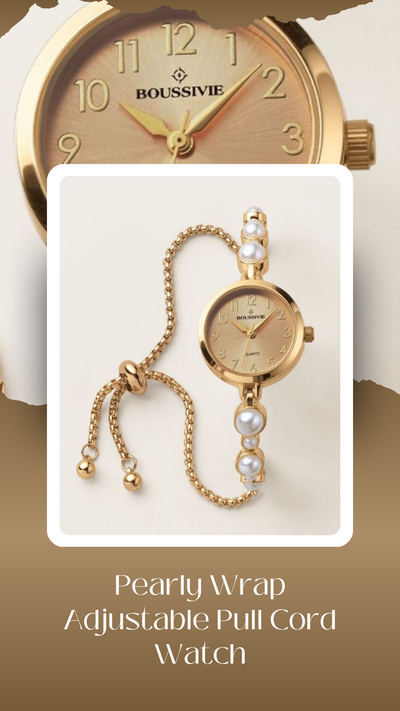 Pearly Wrap Adjustable Pull-Cord Watch