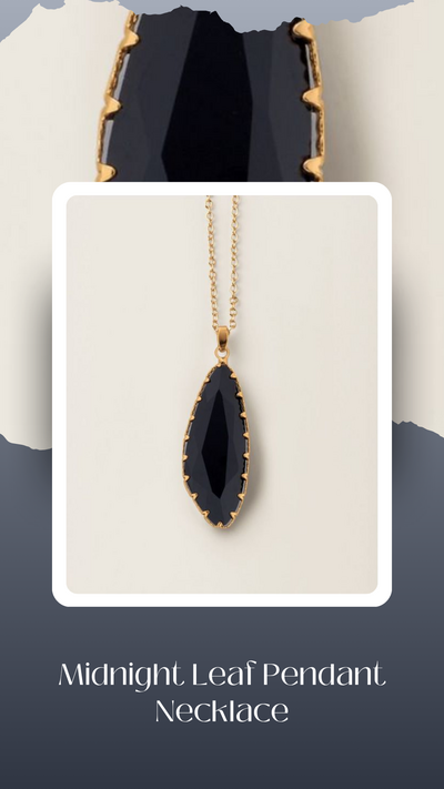 Midnight Leaf Pendant Necklace