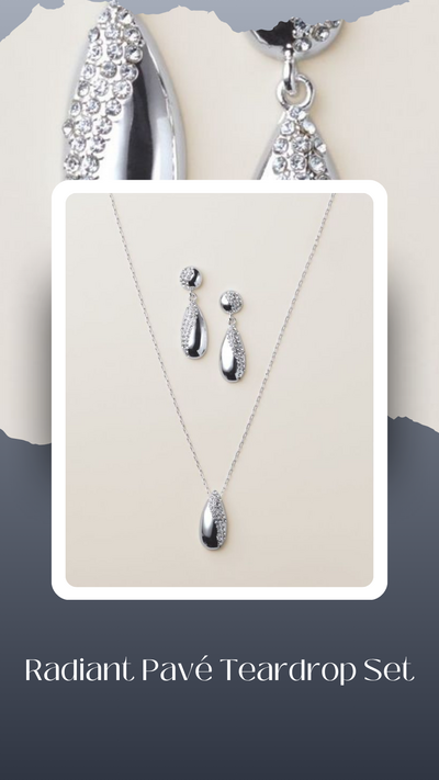 Radiant Pave Teardrop Set
