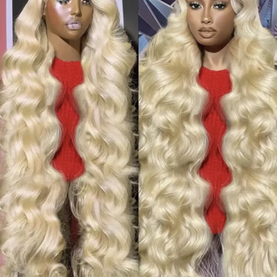 Blonde bombshell” 28 inch 13x6 hd lace front wig – color 613 (platinum blonde)