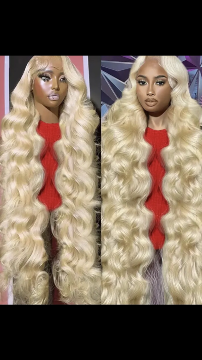 Blonde Bombshell” 28 inch 13x6 HD Lace Front Wig – Color 613 (Platinum Blonde)