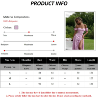 Romantic Boho Style Women's Off Shoulder Floral Maxi Dress  - Thumbnail 6