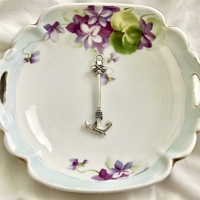 Silver-plated anchor pendant