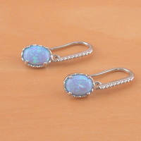 BOXED GIFT SET/Sterling Silver Blue Opal Pendant & Chain/Blue Opal Necklace/Opal Necklace/Opal Jewellery/Opal Jewelry/Opal Earrings/UK - Thumbnail 6