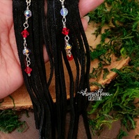 Black Leather Earrings - Thumbnail 2