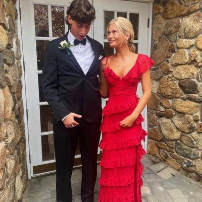 Sexy red lace long prom dress with slit