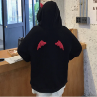 Gothic Girl Oversized Hooded Sweatshirt - Thumbnail 5