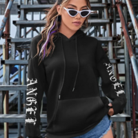 Oversized Sweatshirt Women's Angel Wings Hoodie - Thumbnail 1